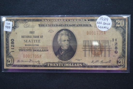 1922 First National Bank of Seattle Twenty Dollar Note