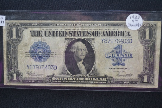 1923 One Dollar Silver Certificate Blanket Note