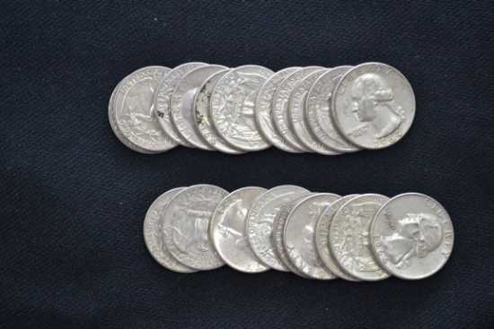 20 - Washington Silver Quarters; Various Dates; 20xBID
