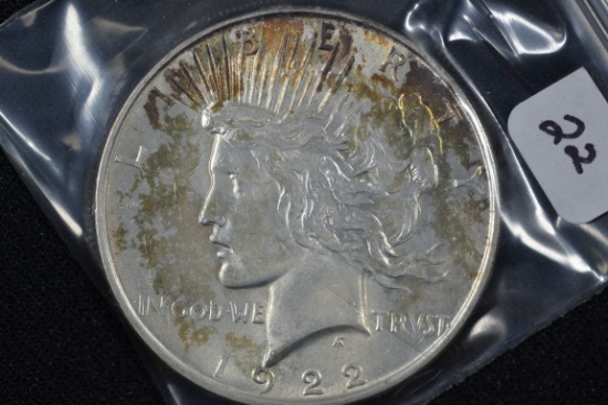 1922 Peace Dollar; AU