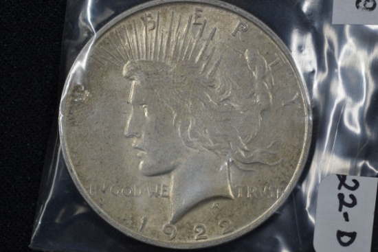 1922-D Peace Dollar; AU