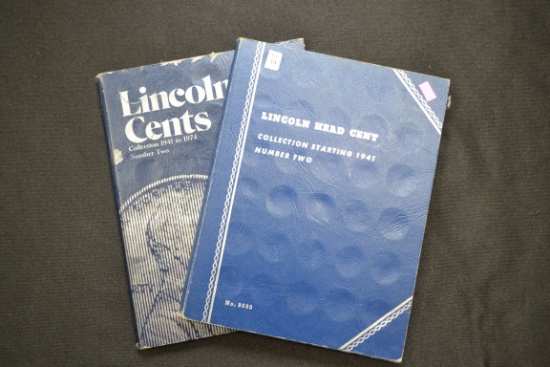 2 Books - Lincoln Head Cents 1941-1974; Approx. 90% Complete; 2xBID