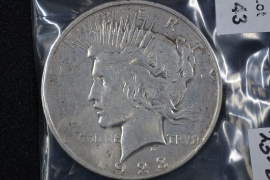 1923-D Peace Dollar; F