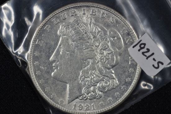 1921-S Morgan Dollar; Unc.
