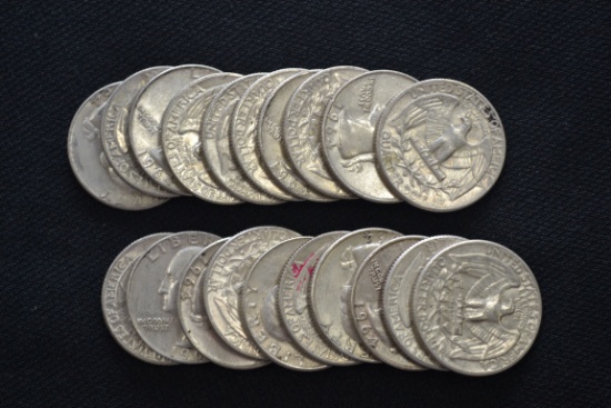 20 - Washington Silver Quarters; 20xBID