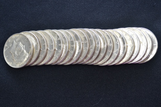 20 - 1964-D Unc. Kennedy Half Dollars; 20xBID
