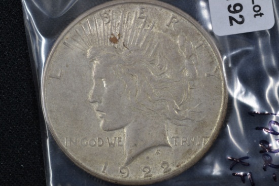 1922-S Peace Dollar; XF