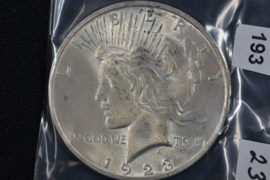 1923 Peace Dollar; AU