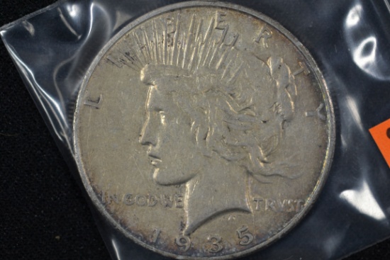 1935-S Peace Dollar; F