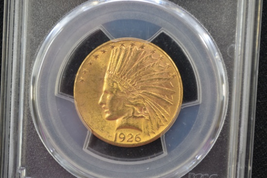 1926 Indian Head Ten Dollar Gold Coin; MS-63