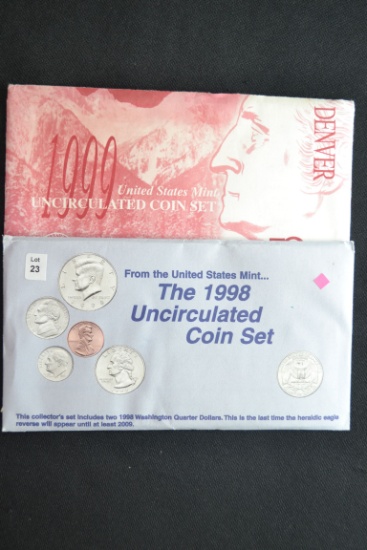 2 - U.S. Mint Sets including 1998 and 1999; 2xBID