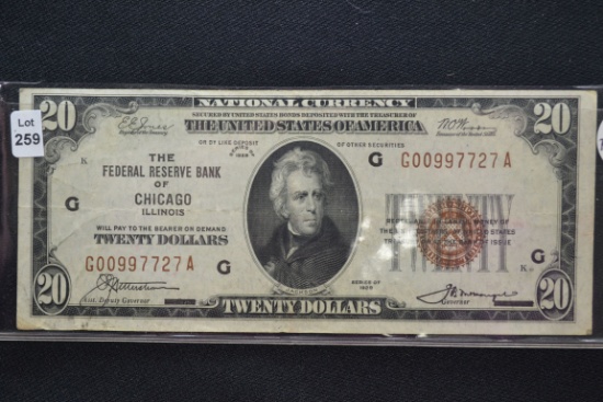 1929 Federal Reserve Bank of Chicago Twenty Dollar Note