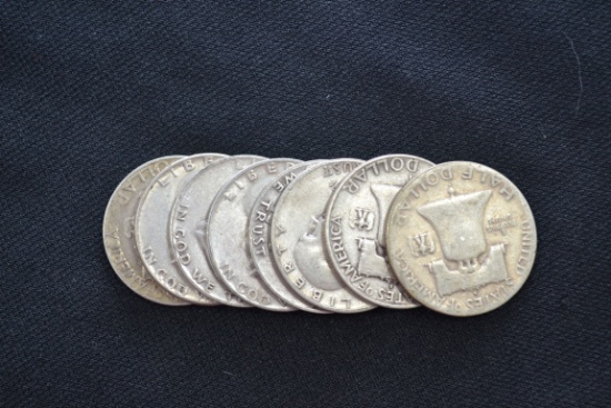 8 - Franklin Half Dollars; 8xBID