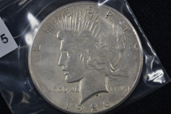 1926-S Peace Dollar; AU