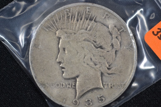 1935-S Peace Dollar; F