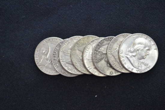 8 - Franklin Half Dollars; 8xBID
