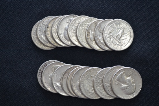 20 - Washington Silver Quarters; 20xBID