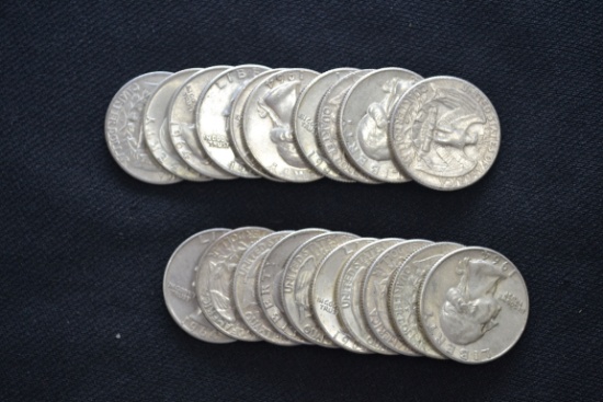20 - Washington Silver Quarters; 20xBID