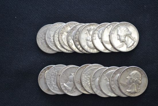 20 - Washington Silver Quarters; 20xBID