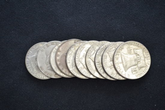 10 - 1948D Franklin Half Dollars; 10xBID