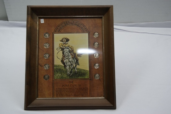 Pony Express Mercury Dime Framed Commemorative Set including 10 Mercury Dimes