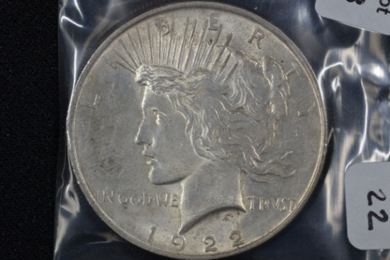 1922 Peace Dollar; Unc.