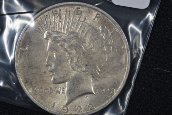 1922-D Peace Dollar; Unc.