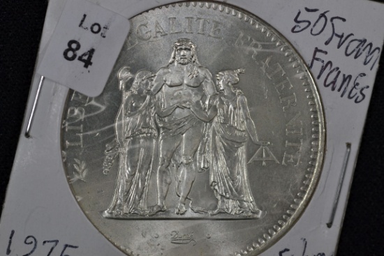 1975 France 50 Franc 1 oz. .900 Silver Coin