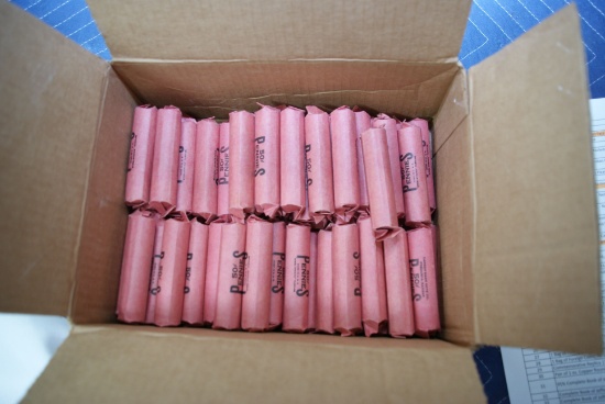 1 Lot of 59 Rolls of 1960s and 1970s Lincoln Memorial Cents; $29.50 Face Value