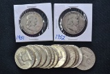 12 - Franklin Silver Half Dollars; 12xBID