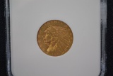 1911 Indian Head Five Dollar Gold Coin; AU-58