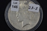 1923-S Peace Dollar; AU