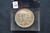 1923 Peace Dollar Encased in Solid Plastic Block
