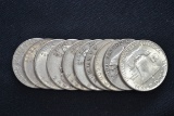 10 - 1940s and 1950s Franklin Half Dollars; 10xBID