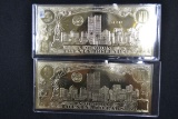 2 - September 11 Twenty Dollar Silver Leaf Coin-Certificate .999 Pure Silver Leaf; 2xBID