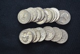 20 - Washington Silver Quarters; 20xBID