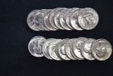 20 - 1959 Washington Silver Quarters; Unc.; 20xBID