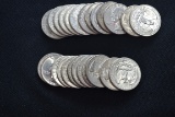 25 - 1964 Washington Silver Quarters; Unc.; 25xBID