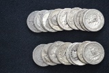 20 - Washington Silver Quarters; 20xBID
