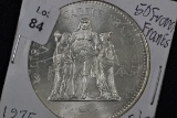 1975 France 50 Franc 1 oz. .900 Silver Coin