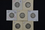 7 - Barber Quarters; Various Dates; 7xBID