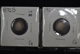Group of 2 Coins including 1876-S Seated Liberty Dime and 1901 Barber Dime