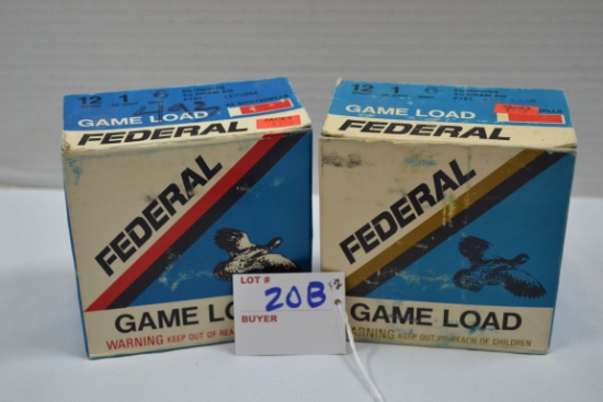 2 Boxes - Federal Game Load 12 Ga. 2-3/4" 6-Shot Shotshells; 25 Rds./Box; 2xBID