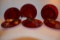 Set of 6 Ruby Etched Salad Plates