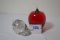 Pair of Handblown Glass Paperweights including Clear 3