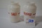 Pair of Hazel Atlas Salt and Pepper Milk Glass; No Tops