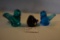 Group of 3 Hand Blown Bird Figurines including One Red 1-1/2