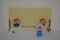 Pepsi-Cola Glass and Vintage Clear Plastic Advertising Topper w/Brackets; 18