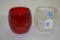 Pair of Red and Clear Dietz Railroad Globes
