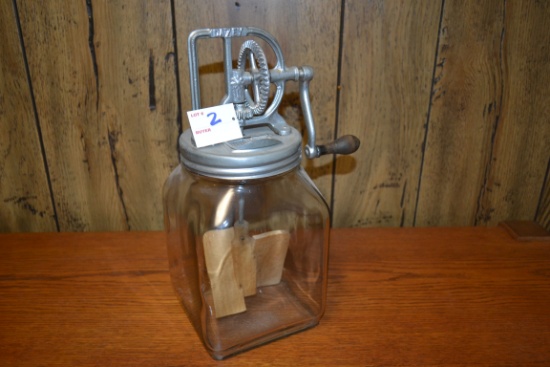 Dazey 4 Quart Butter Churn w/Wooden Paddles